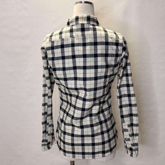 Filson Shirt Womens Small Black White Plaid Cotton Flannel Button Down Workwear - Picture 3 of 12